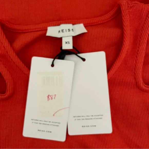 New! Reiss laurel cutout shoulder knit long sleeve top orange nwt 30036 - Picture 5 of 12